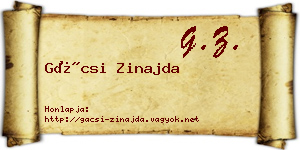 Gácsi Zinajda névjegykártya